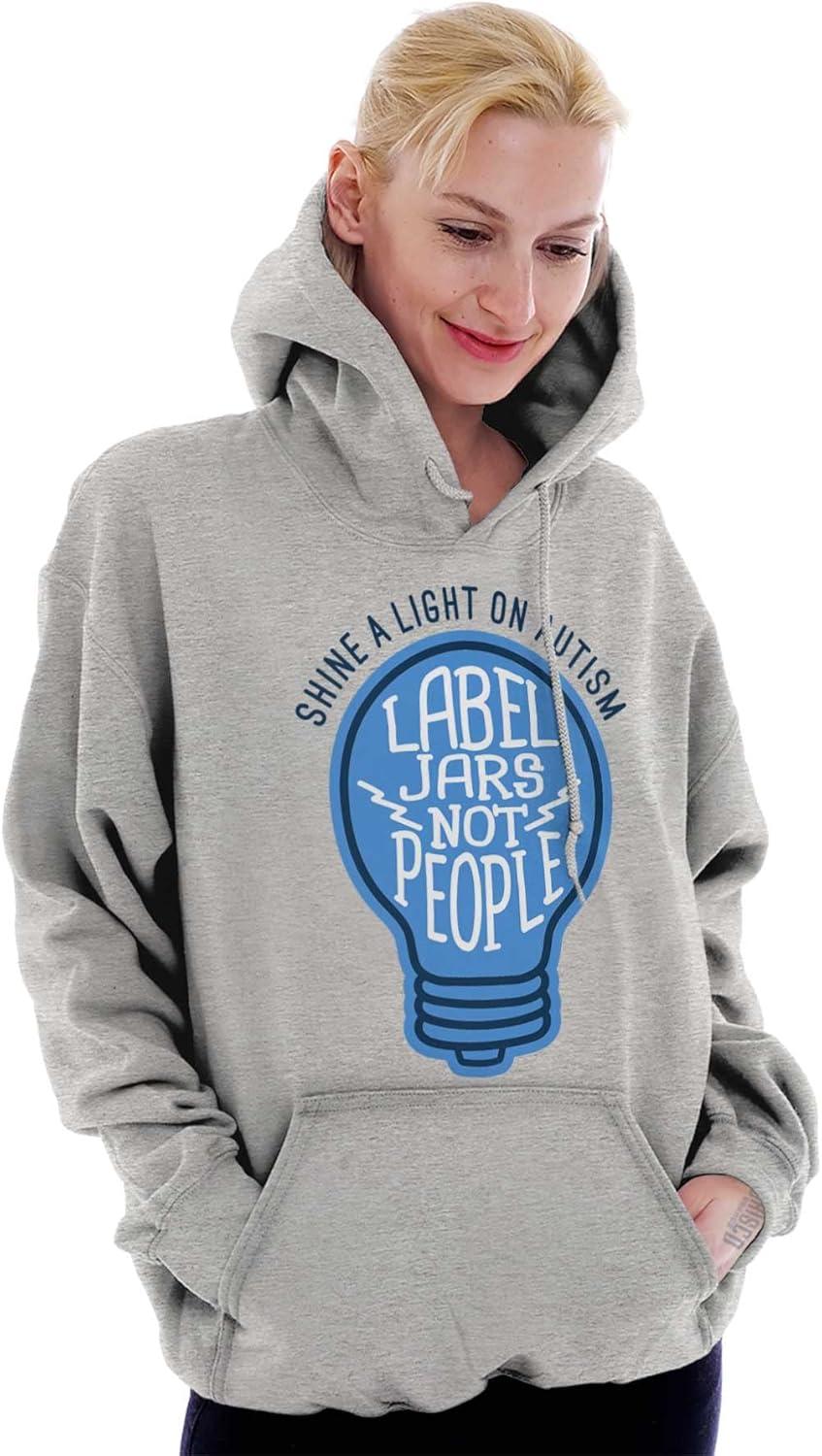 imageBrisco Brands Shine a Light on Autism Bulb Symbol Hoodie Sweatshirt Women MenSport Grey