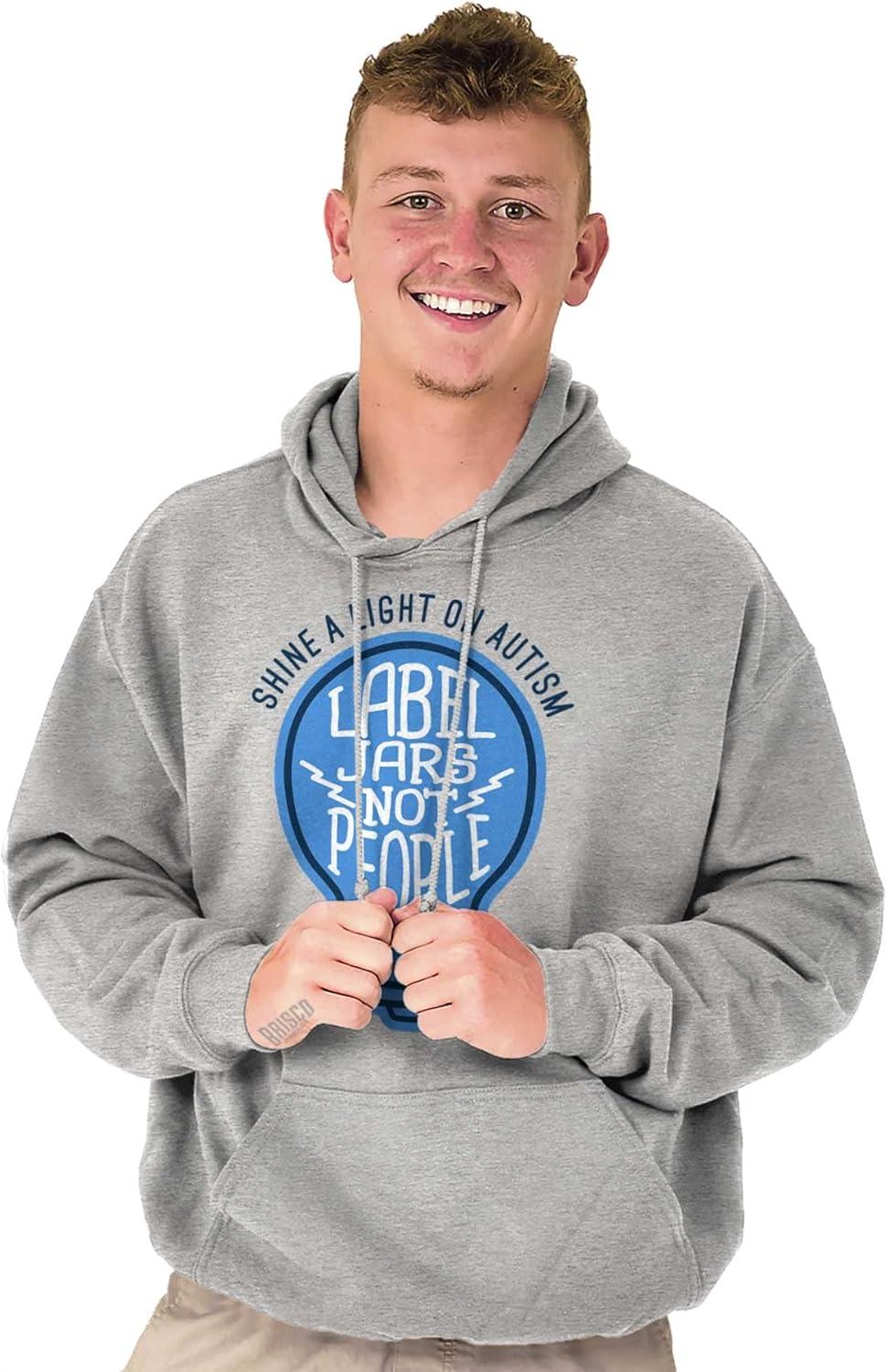 imageBrisco Brands Shine a Light on Autism Bulb Symbol Hoodie Sweatshirt Women MenSport Grey