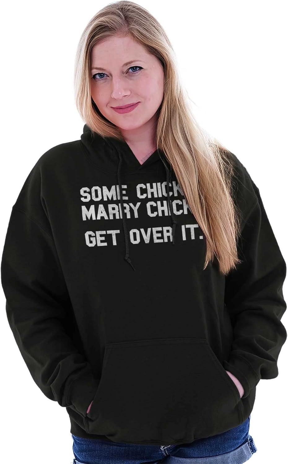imageBrisco Brands Some Chicks Marry LGBTQ Lesbian Pride Hoodie Sweatshirt WomenBlack