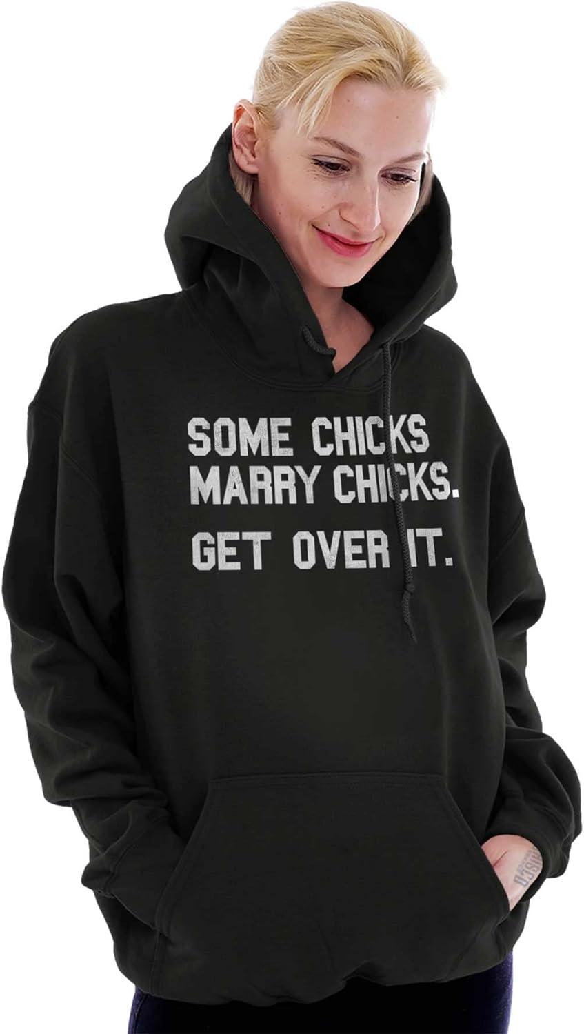 imageBrisco Brands Some Chicks Marry LGBTQ Lesbian Pride Hoodie Sweatshirt WomenBlack