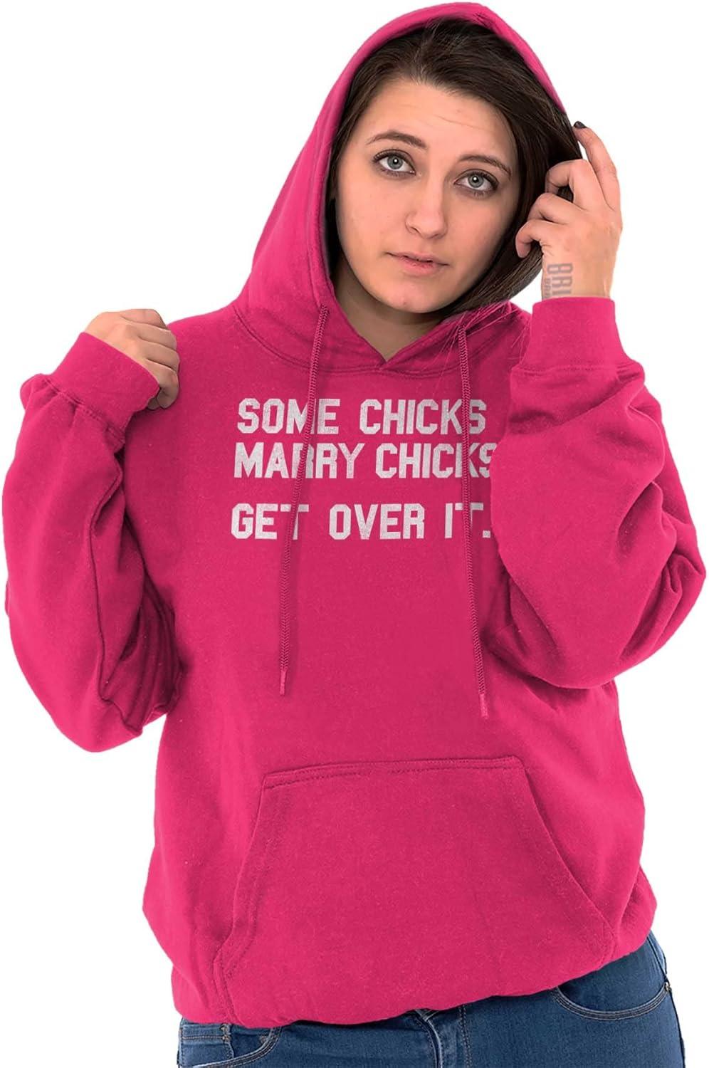imageBrisco Brands Some Chicks Marry LGBTQ Lesbian Pride Hoodie Sweatshirt WomenHeliconia