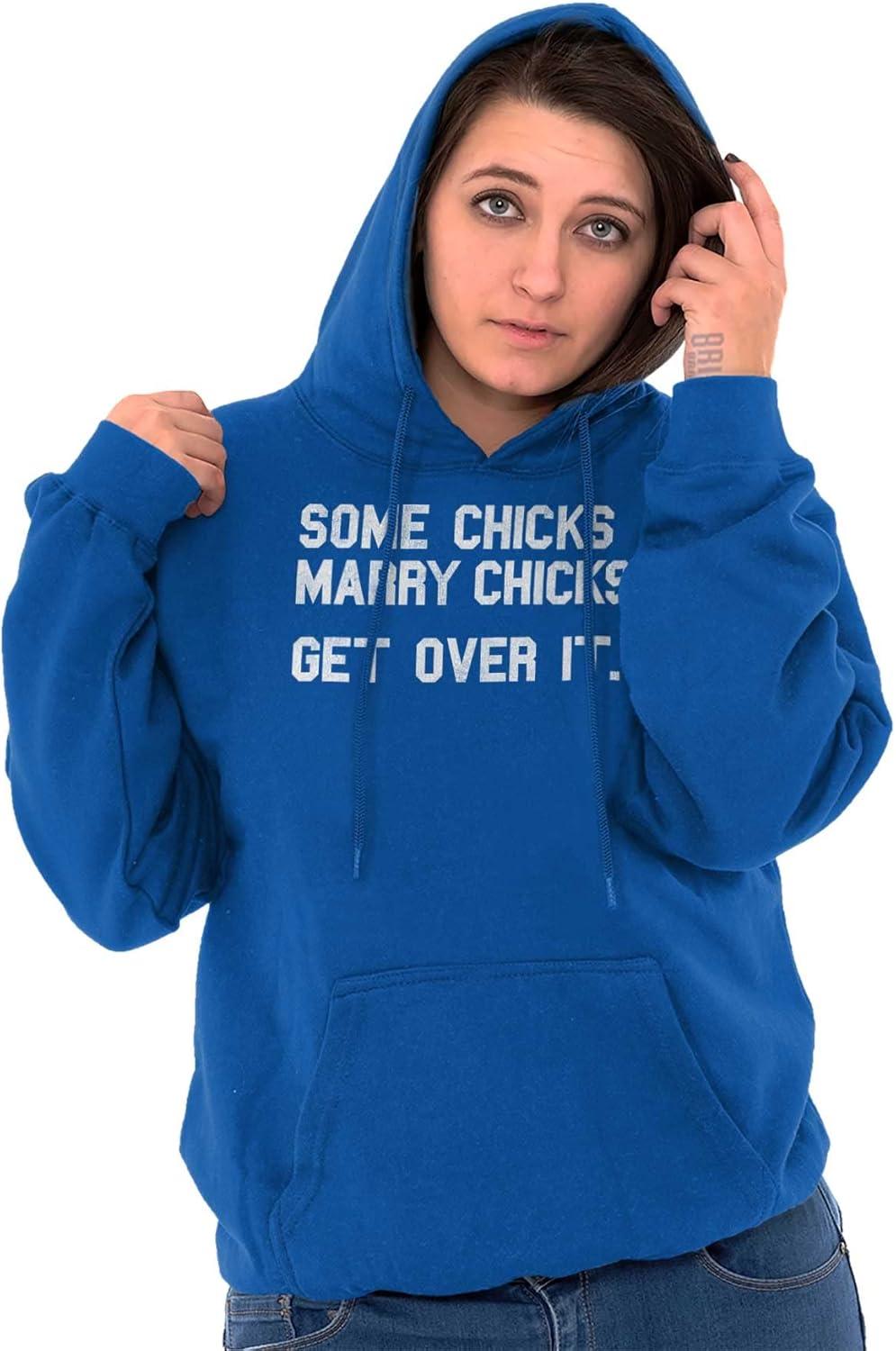 imageBrisco Brands Some Chicks Marry LGBTQ Lesbian Pride Hoodie Sweatshirt WomenRoyal