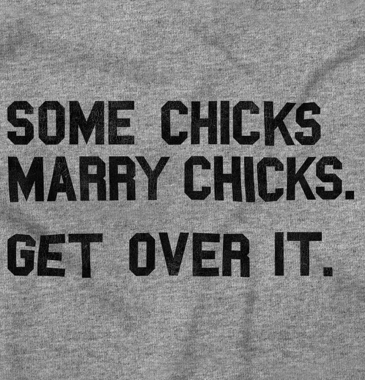 imageBrisco Brands Some Chicks Marry LGBTQ Lesbian Pride Hoodie Sweatshirt WomenSport Grey