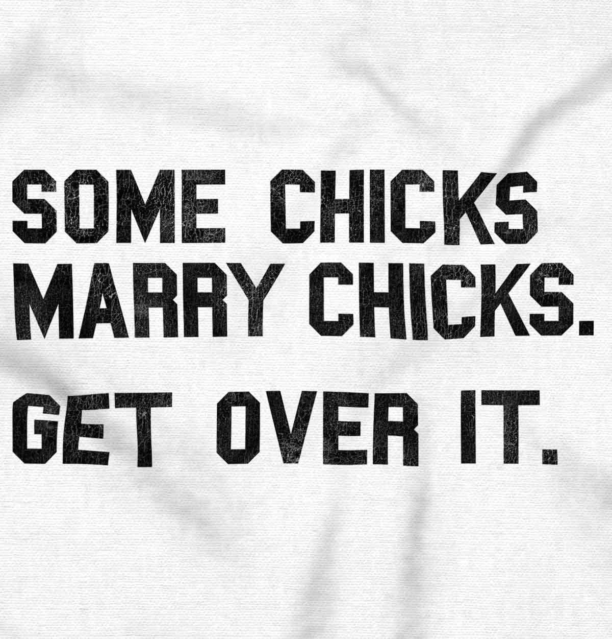 imageBrisco Brands Some Chicks Marry LGBTQ Lesbian Pride Hoodie Sweatshirt WomenWhite