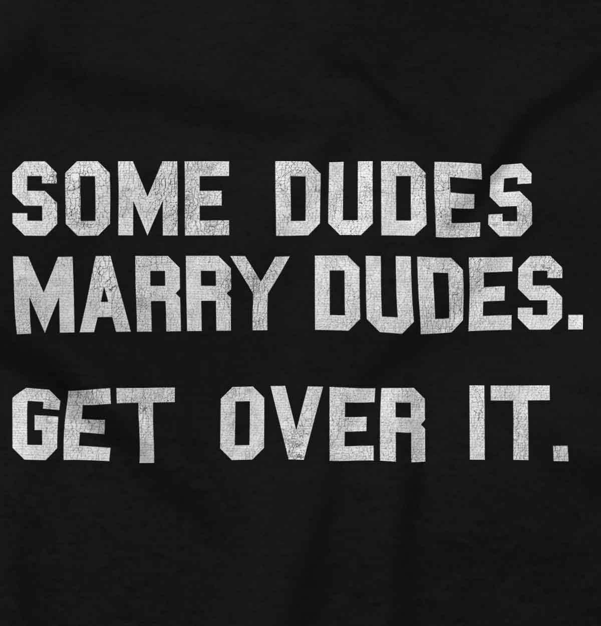 imageBrisco Brands Some Dudes Get Married LGBTQ Pride Hoodie Hooded Sweatshirt MenBlack
