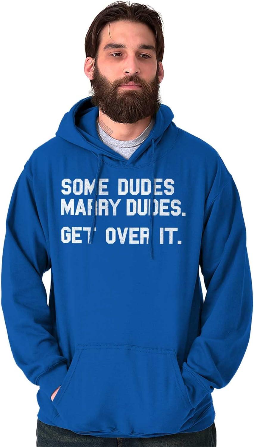imageBrisco Brands Some Dudes Get Married LGBTQ Pride Hoodie Hooded Sweatshirt MenRoyal