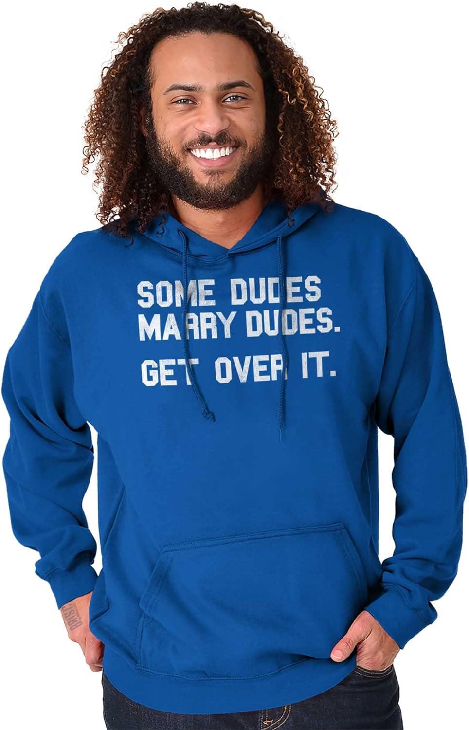 imageBrisco Brands Some Dudes Get Married LGBTQ Pride Hoodie Hooded Sweatshirt MenRoyal
