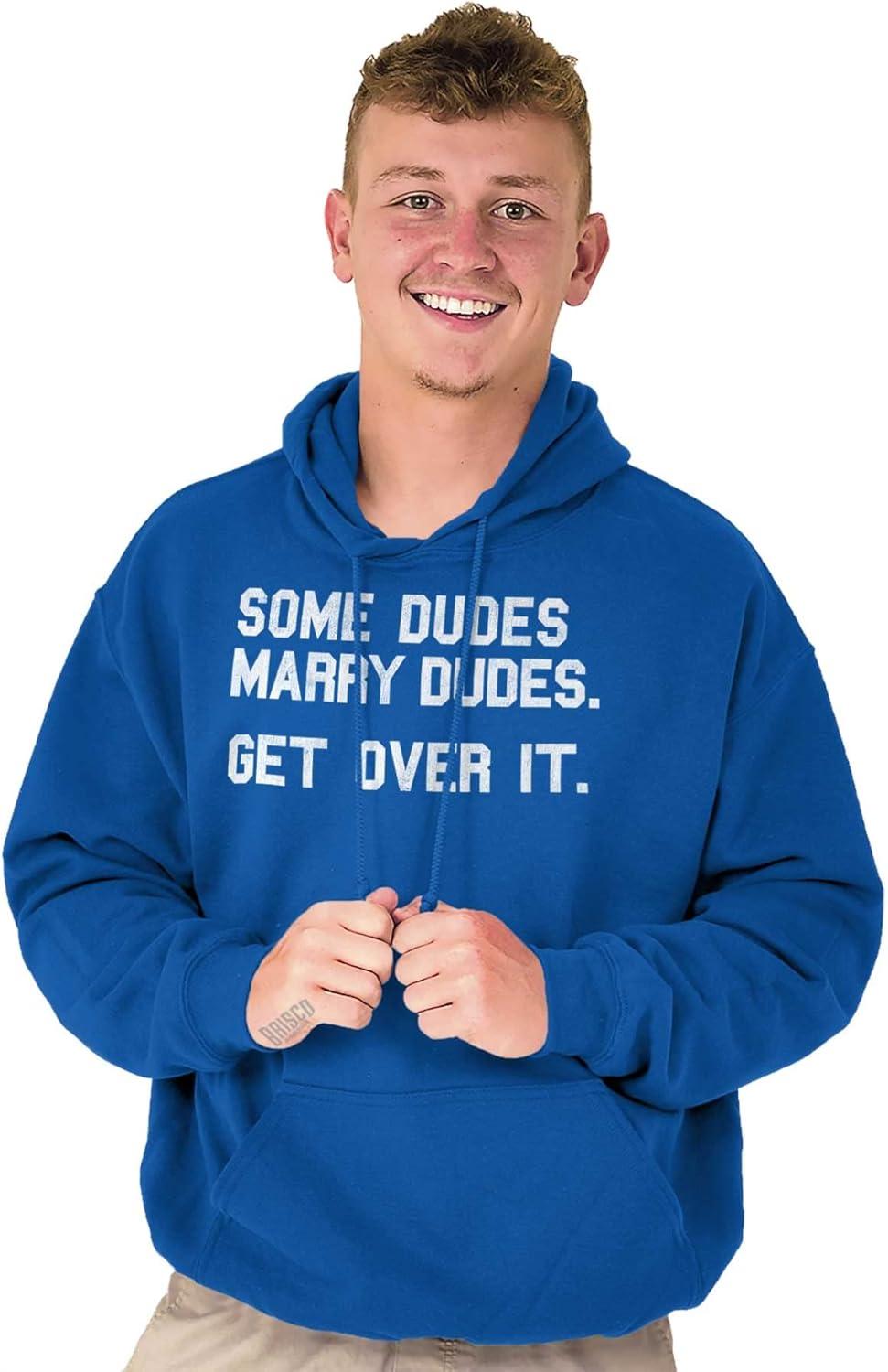 imageBrisco Brands Some Dudes Get Married LGBTQ Pride Hoodie Hooded Sweatshirt MenRoyal