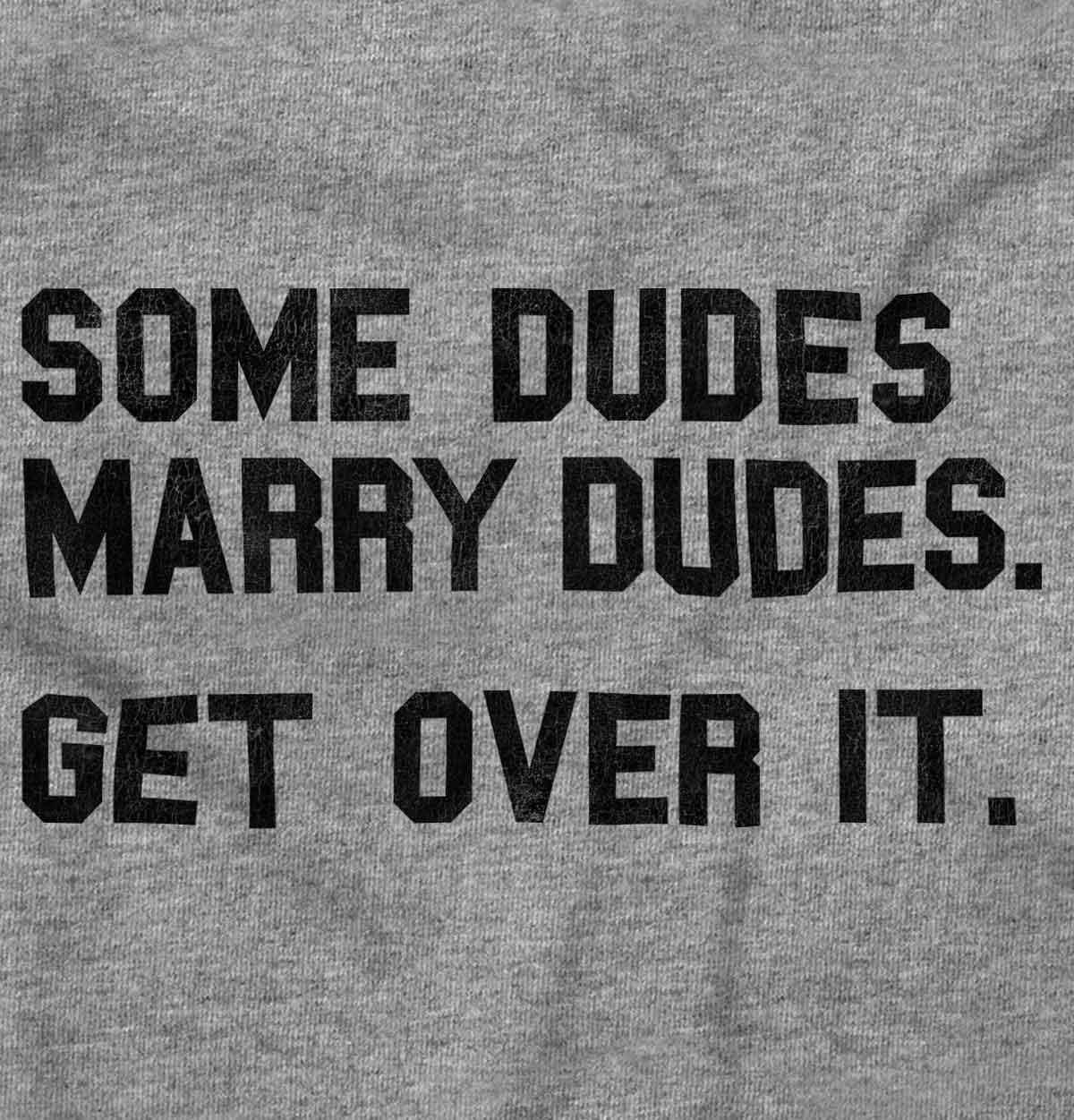 imageBrisco Brands Some Dudes Get Married LGBTQ Pride Hoodie Hooded Sweatshirt MenSport Grey