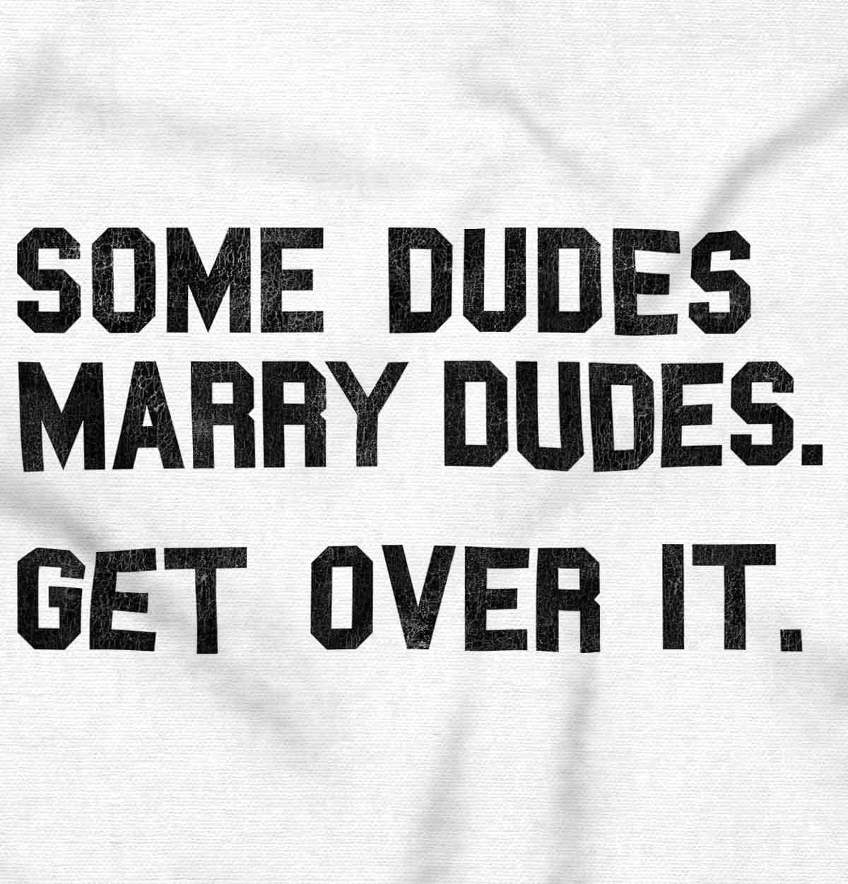 imageBrisco Brands Some Dudes Get Married LGBTQ Pride Hoodie Hooded Sweatshirt MenWhite