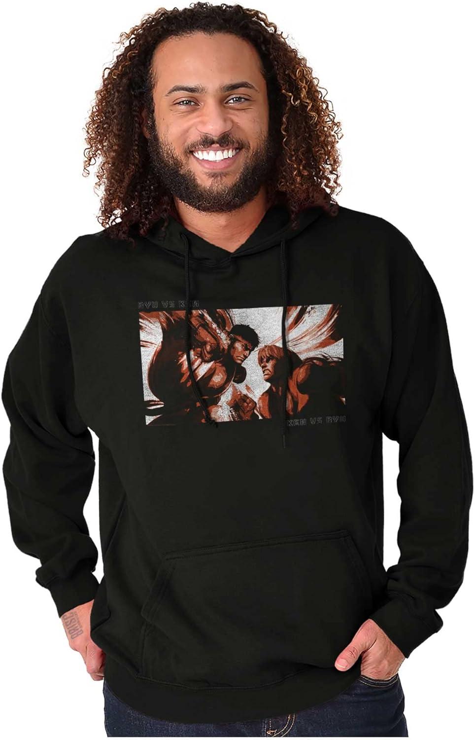 imageBrisco Brands Street Fighter Vintage Ryu Ken Gamer Hoodie Sweatshirt Women MenBlack