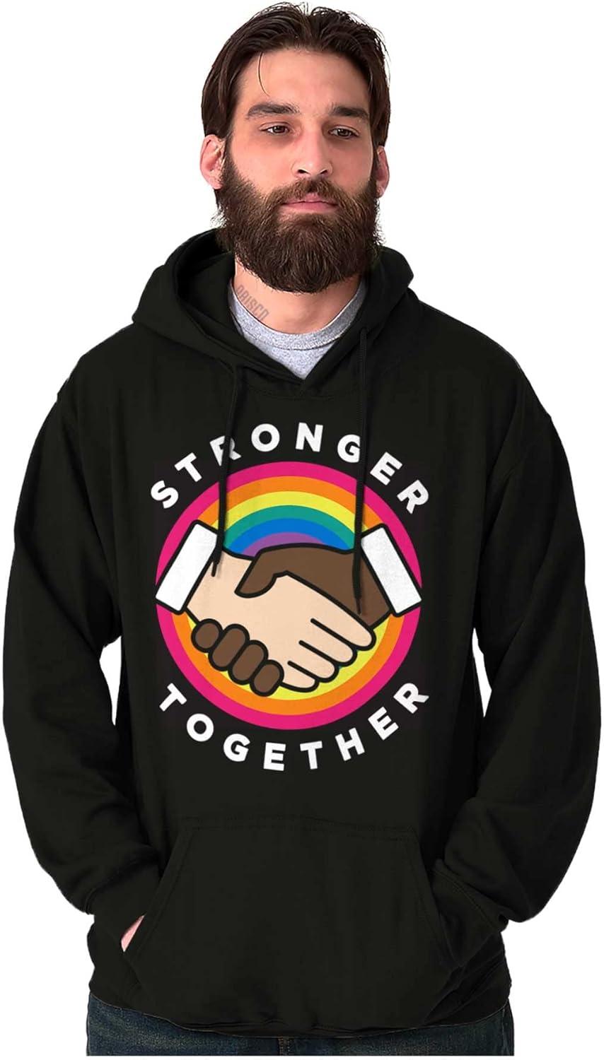imageBrisco Brands Stronger Together Social Justice Hoodie Sweatshirt Women MenBlack