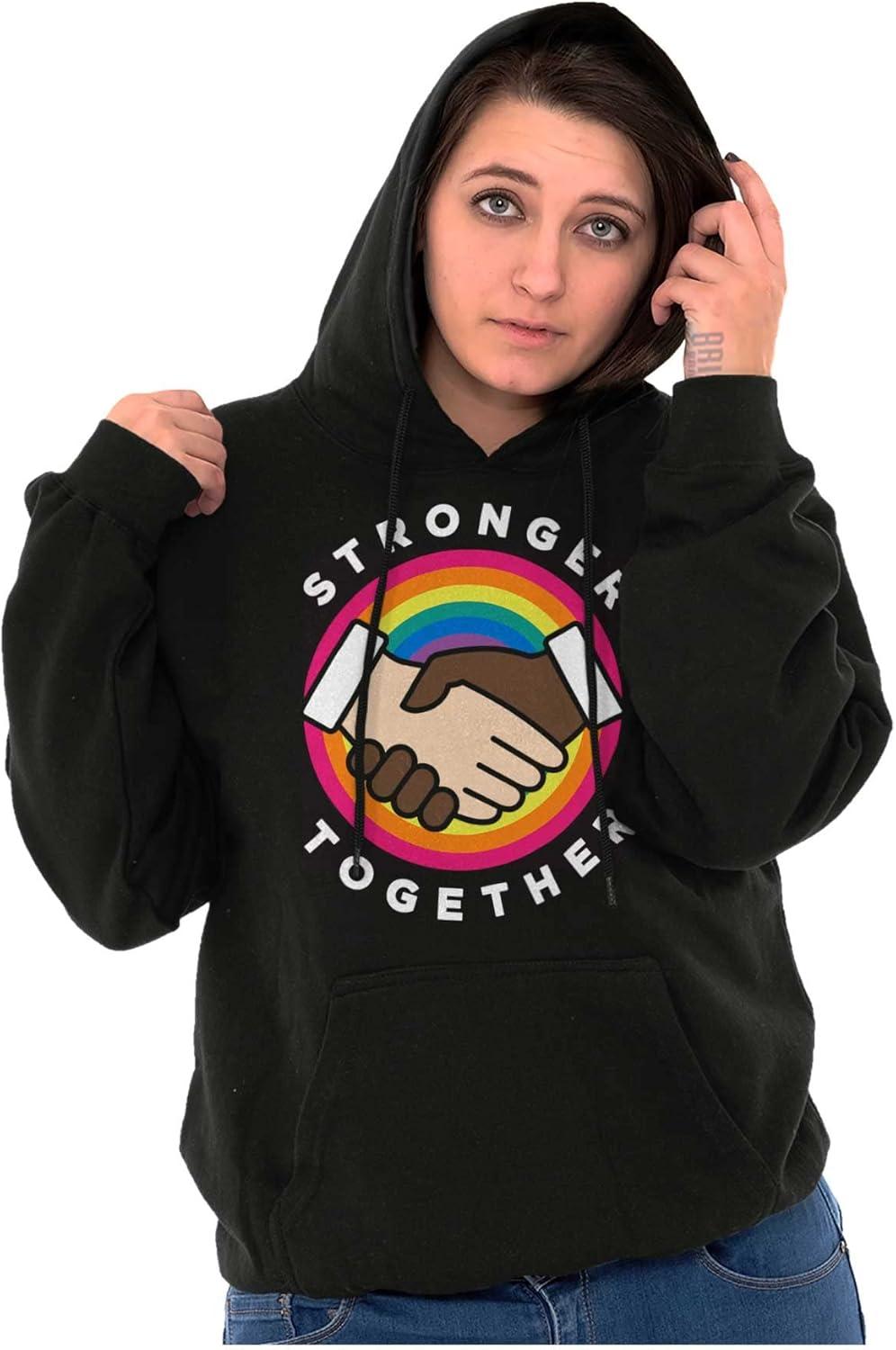 imageBrisco Brands Stronger Together Social Justice Hoodie Sweatshirt Women MenBlack