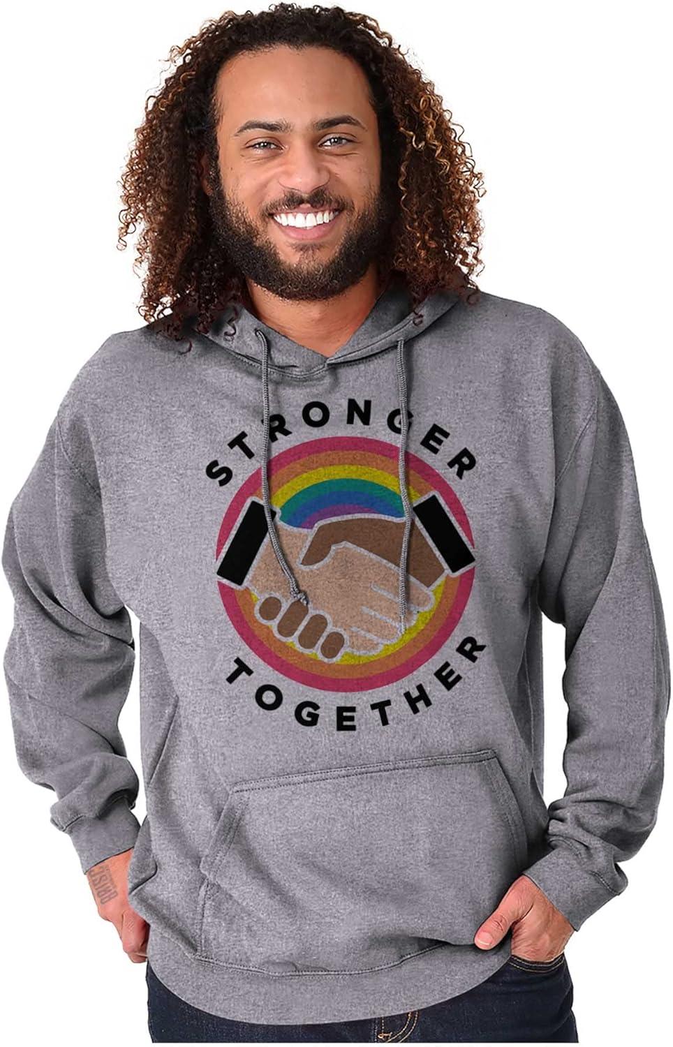 imageBrisco Brands Stronger Together Social Justice Hoodie Sweatshirt Women MenSport Grey