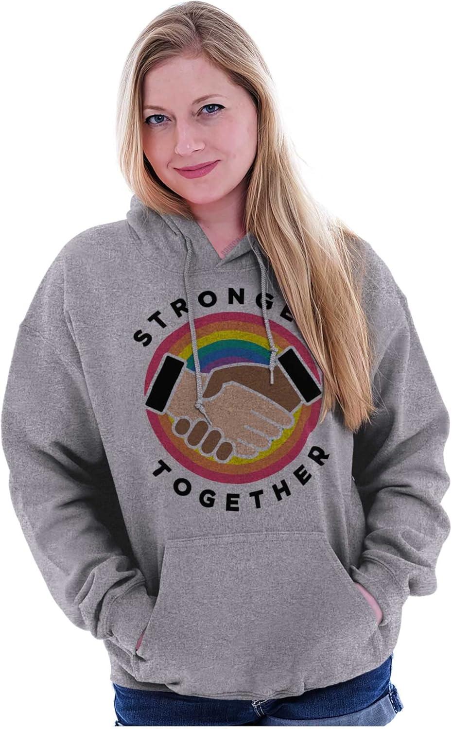 imageBrisco Brands Stronger Together Social Justice Hoodie Sweatshirt Women MenSport Grey