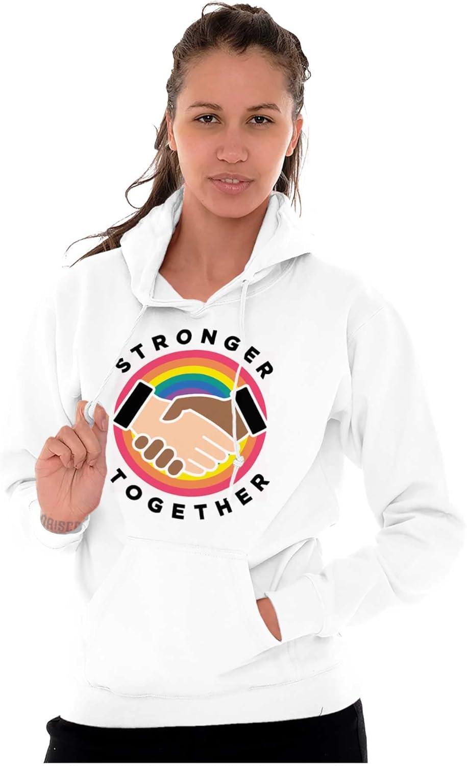 imageBrisco Brands Stronger Together Social Justice Hoodie Sweatshirt Women MenWhite