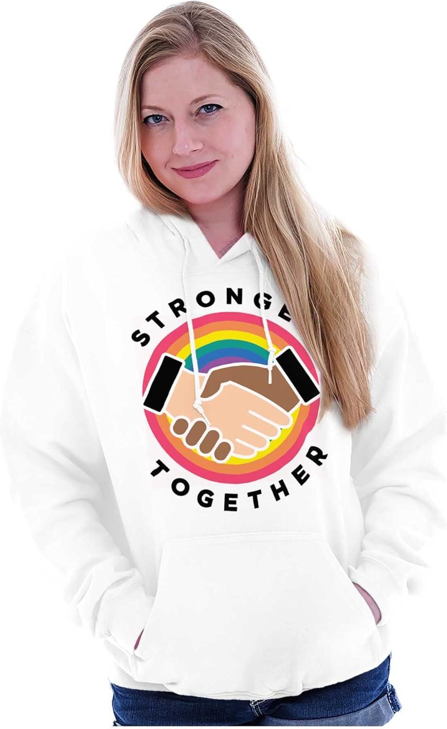 imageBrisco Brands Stronger Together Social Justice Hoodie Sweatshirt Women MenWhite
