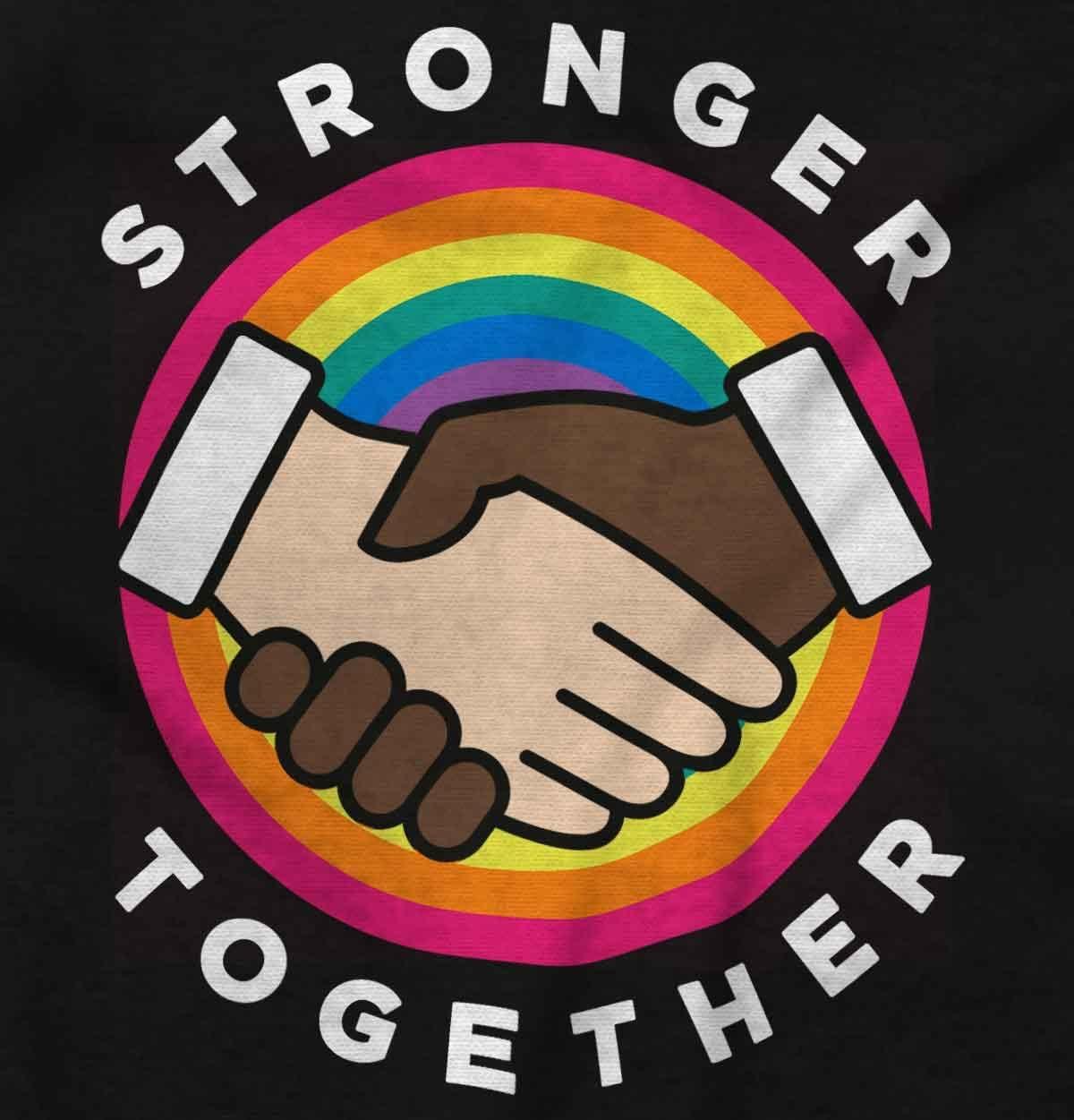 imageBrisco Brands Stronger Together Social Justice Womens Slim Fit Graphic TeeBlack