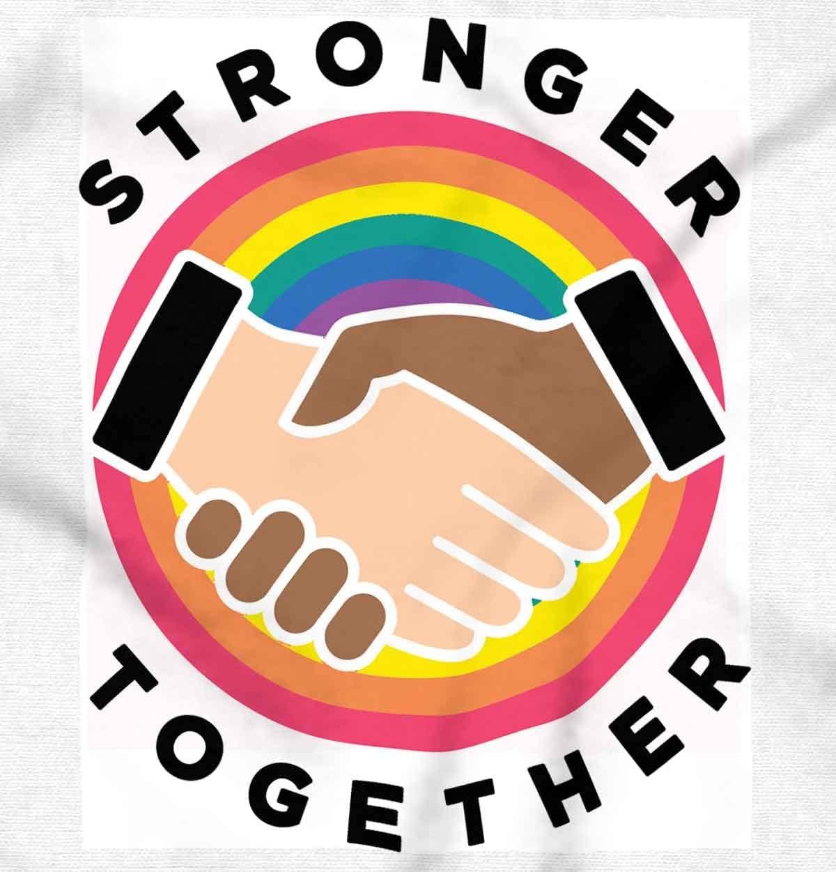 imageBrisco Brands Stronger Together Social Justice Womens Slim Fit Graphic TeeWhite
