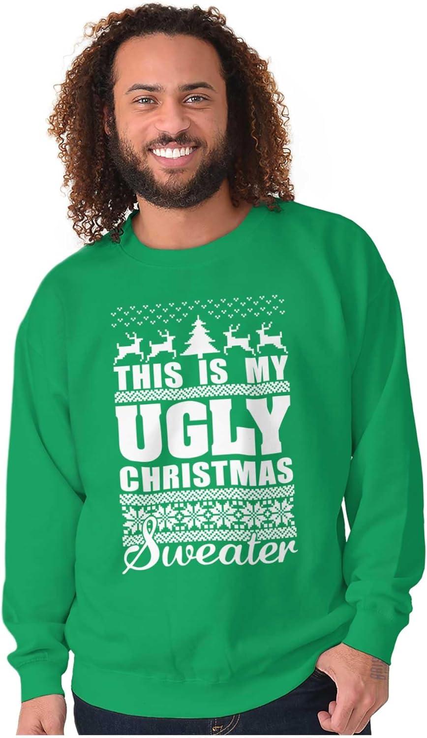 imageBrisco Brands This is My Ugly Christmas Sweater Sweatshirt for Men or WomenIrish Green