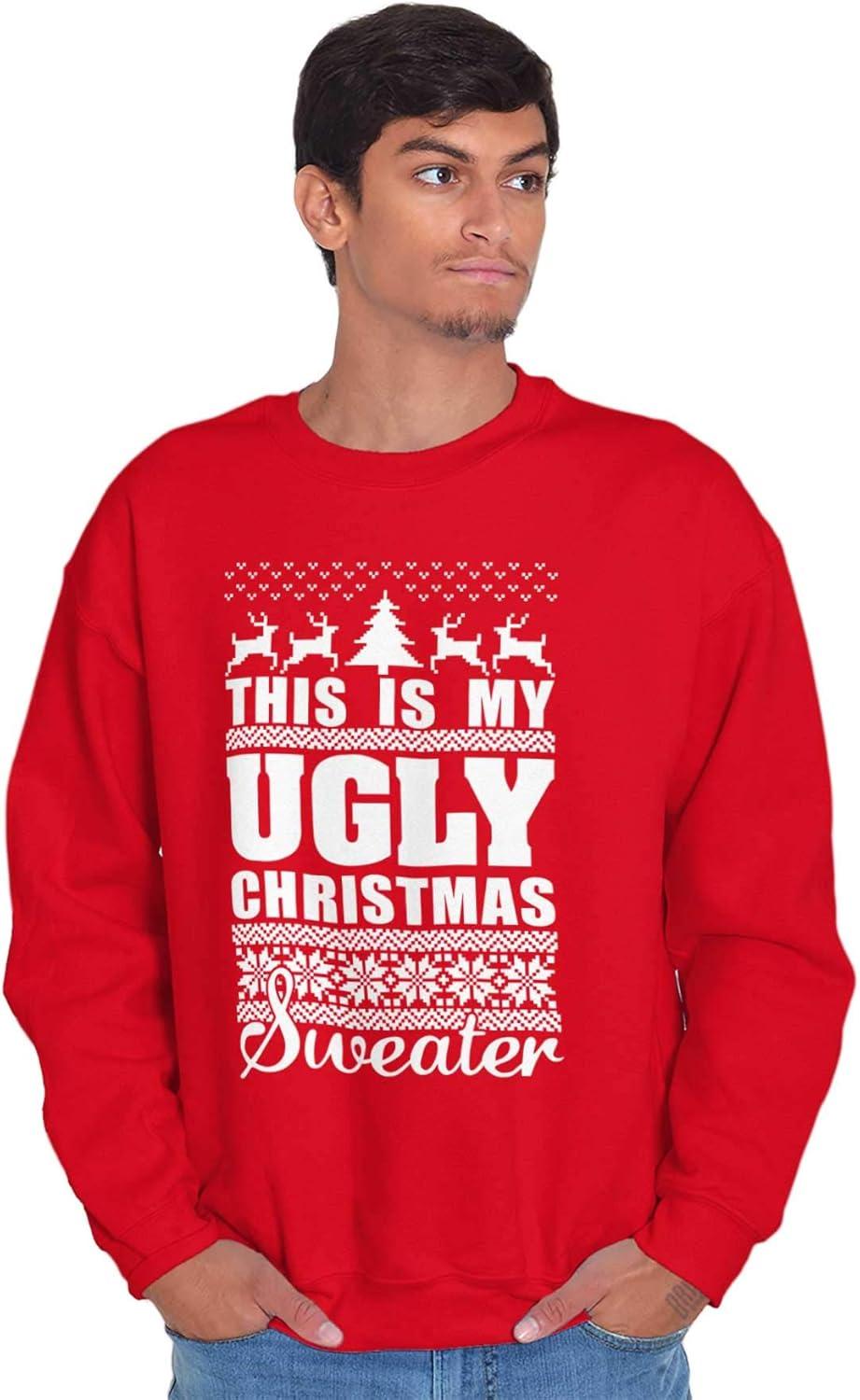 imageBrisco Brands This is My Ugly Christmas Sweater Sweatshirt for Men or WomenRed