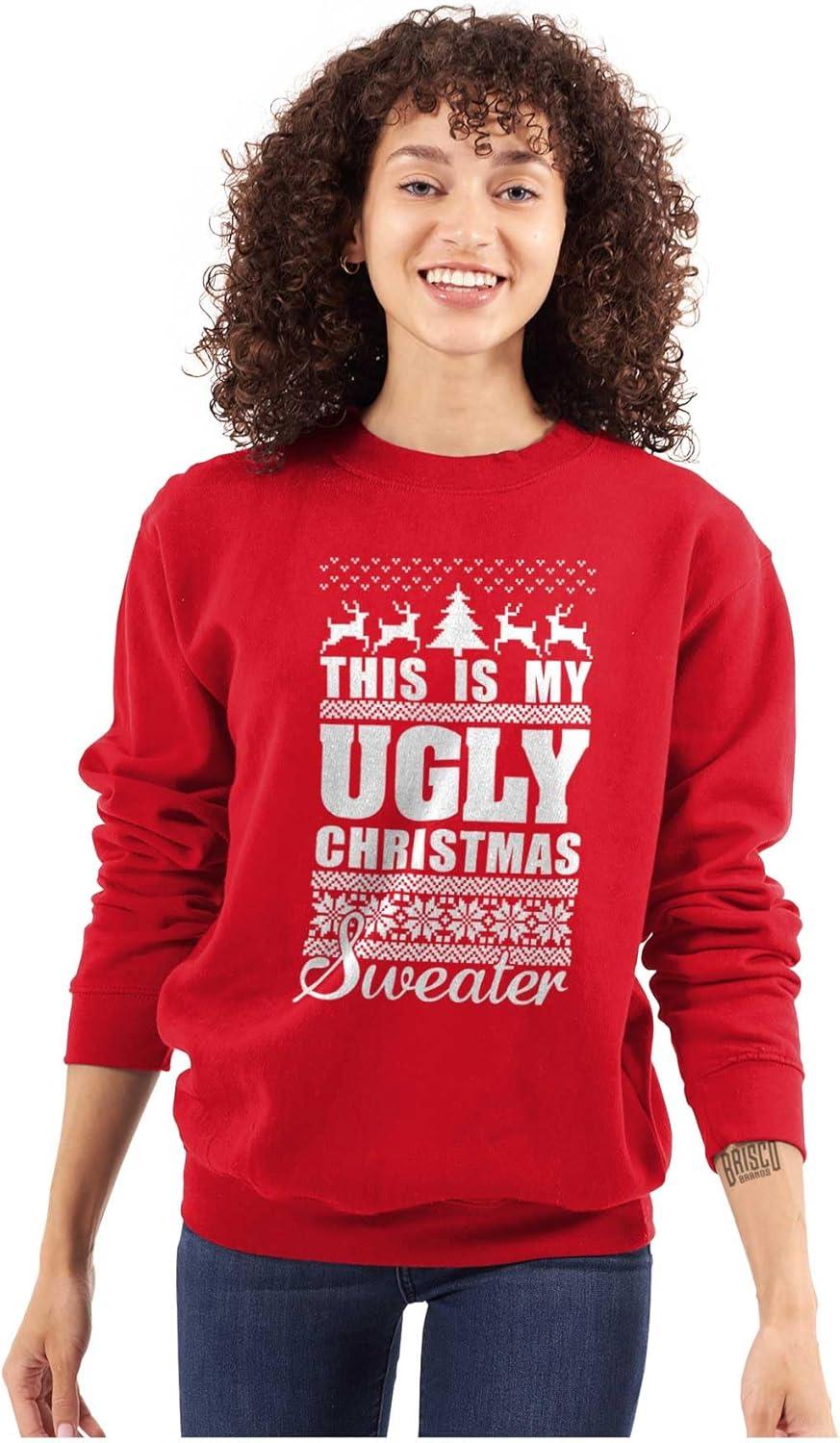 imageBrisco Brands This is My Ugly Christmas Sweater Sweatshirt for Men or WomenRed