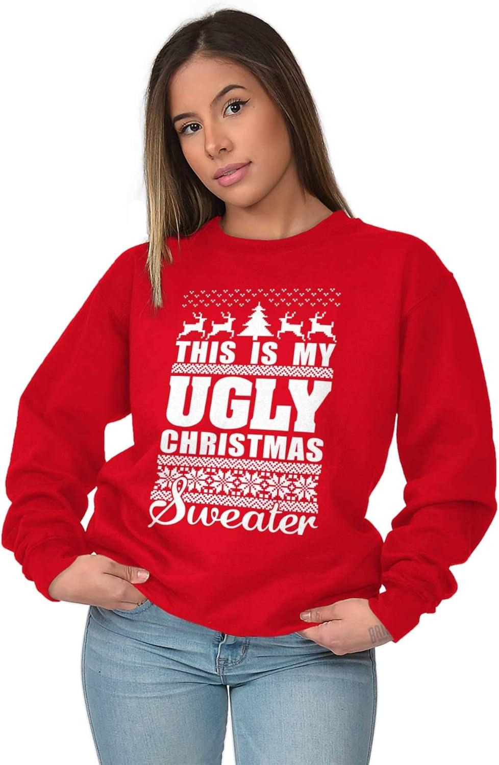 imageBrisco Brands This is My Ugly Christmas Sweater Sweatshirt for Men or WomenRed