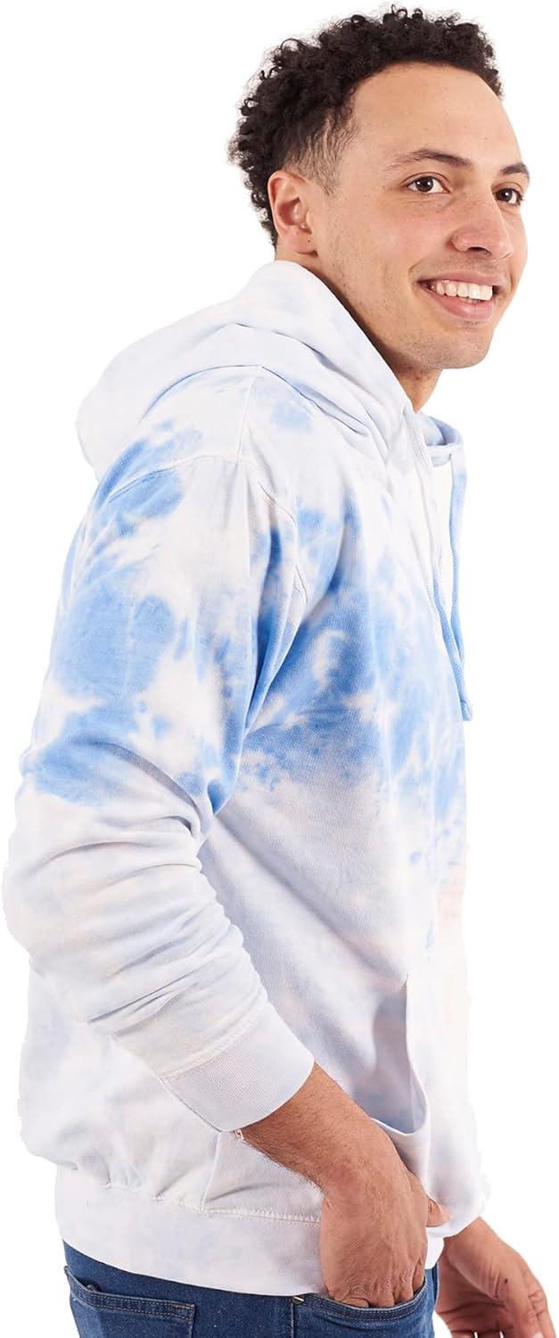 imageBrisco Brands Tie Dye Hoodie Colorful Cloud Fleece Drawstring Hooded Pullover SweatshirtBubblegum Sky