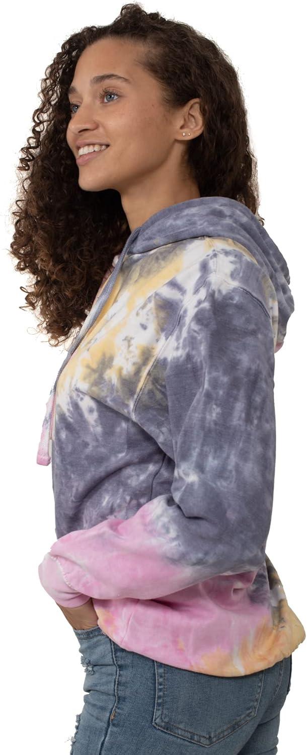 imageBrisco Brands Tie Dye Hoodie Colorful Cloud Fleece Drawstring Hooded Pullover SweatshirtCandy