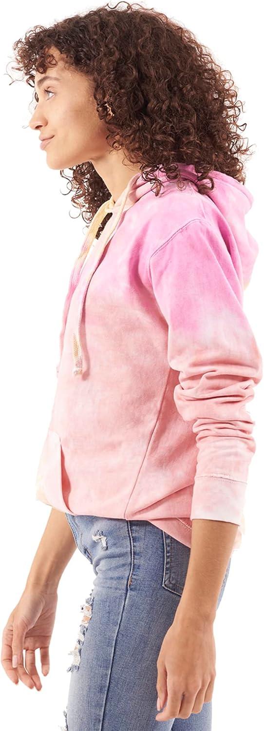 imageBrisco Brands Tie Dye Hoodie Colorful Cloud Fleece Drawstring Hooded Pullover SweatshirtLemon Raspberry