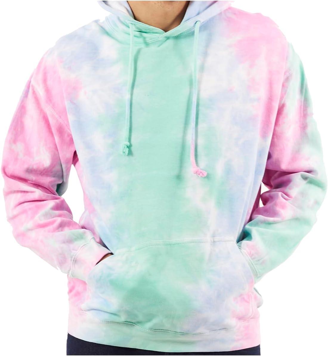 imageBrisco Brands Tie Dye Hoodie Colorful Cloud Fleece Drawstring Hooded Pullover SweatshirtMidsummer Magic