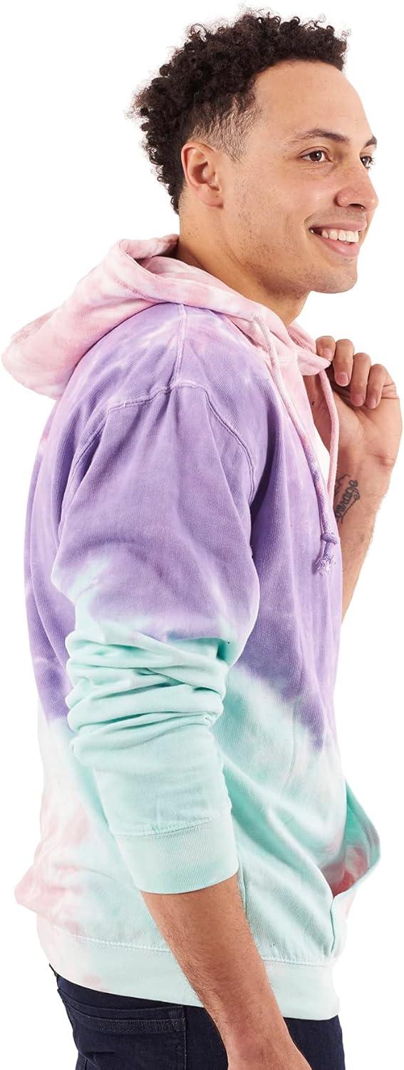 imageBrisco Brands Tie Dye Hoodie Colorful Cloud Fleece Drawstring Hooded Pullover SweatshirtSugar Rush