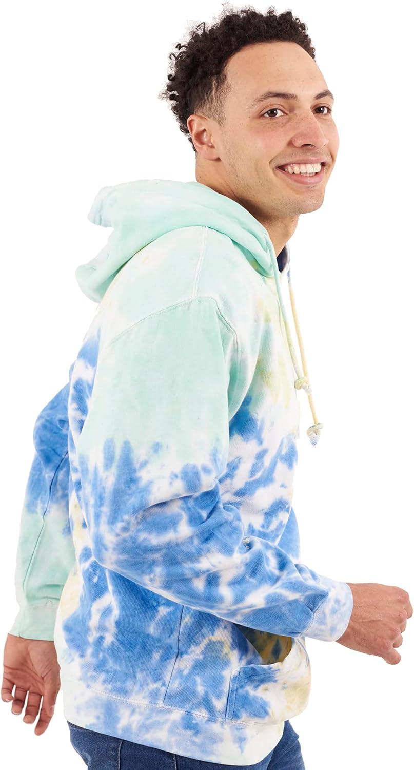 imageBrisco Brands Tie Dye Hoodie Colorful Cloud Fleece Drawstring Hooded Pullover SweatshirtSunshower