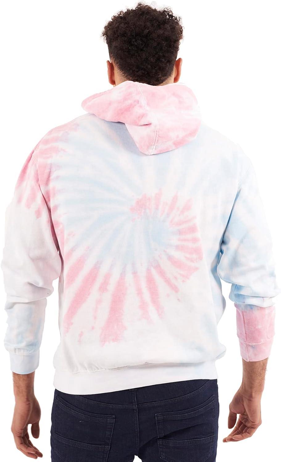 imageBrisco Brands Tie Dye Hoodie Colorful Spiral Fleece Drawstring Hooded Pullover Sweatshirt
