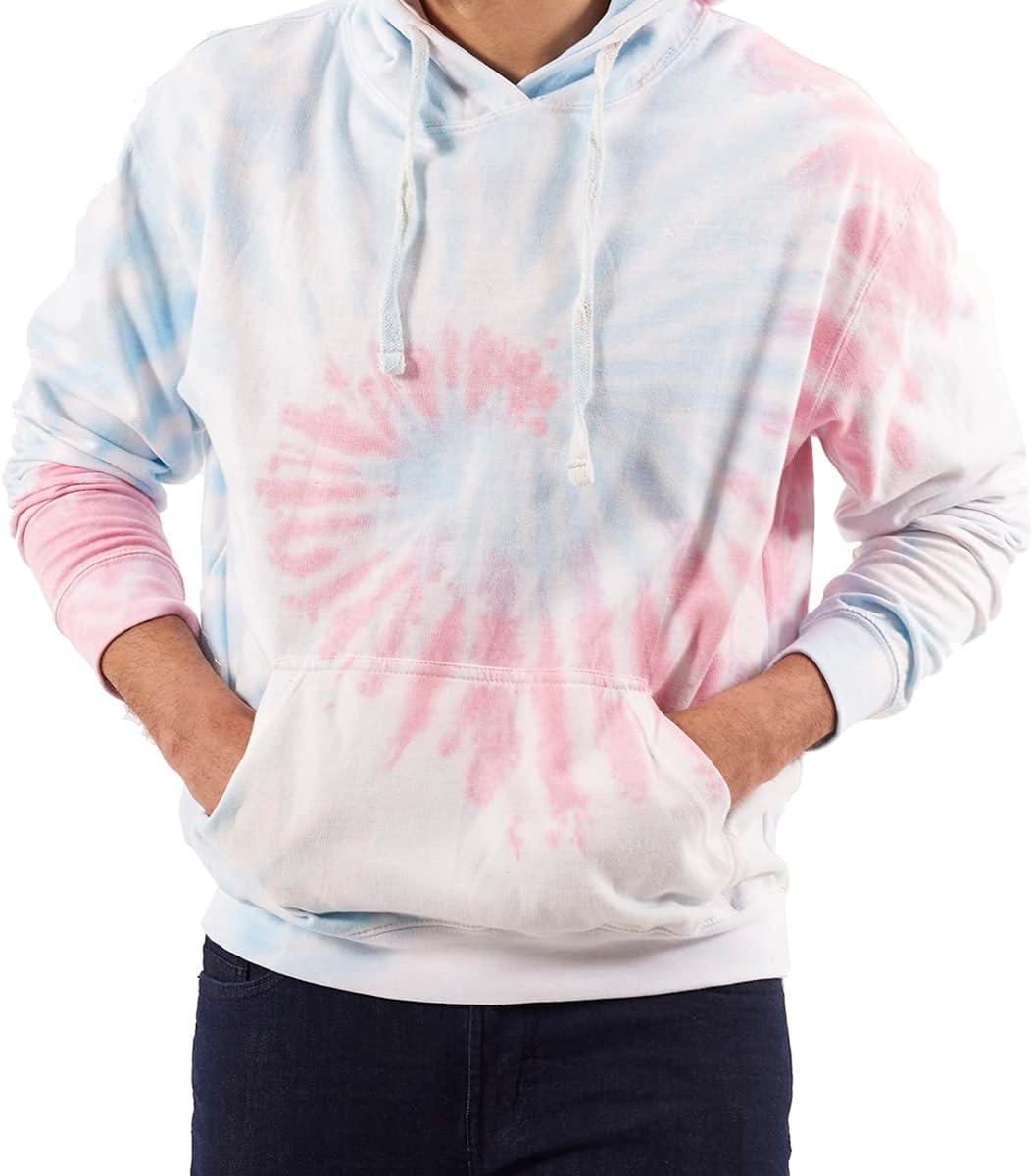 imageBrisco Brands Tie Dye Hoodie Colorful Spiral Fleece Drawstring Hooded Pullover Sweatshirt