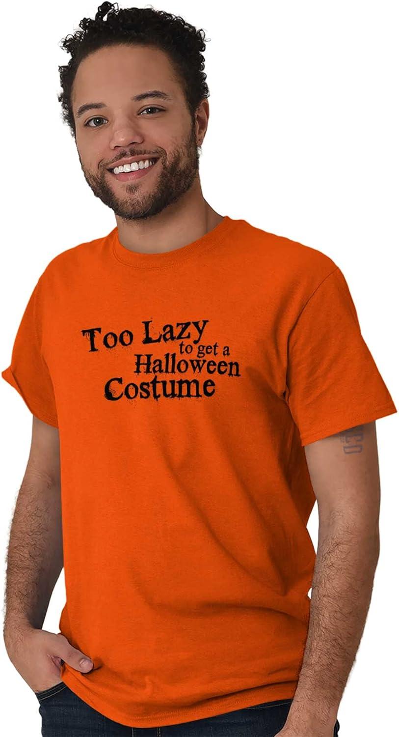 imageBrisco Brands Too Lazy Ironic Halloween Costume Graphic T Shirt Men or WomenOrange