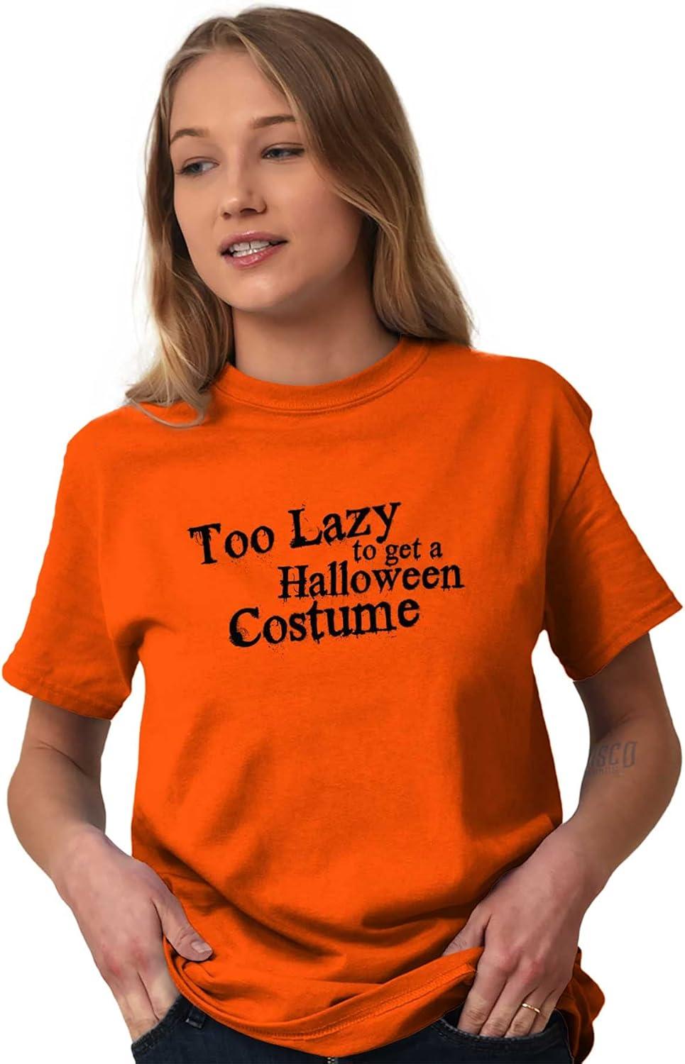 imageBrisco Brands Too Lazy Ironic Halloween Costume Graphic T Shirt Men or WomenOrange