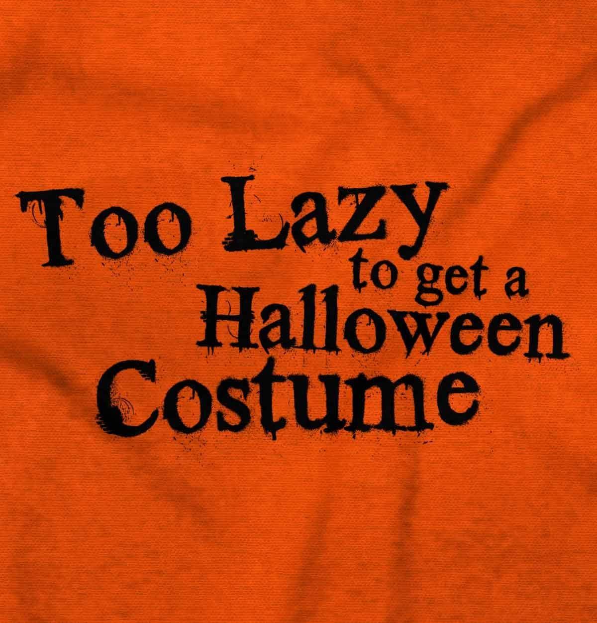 imageBrisco Brands Too Lazy Ironic Halloween Costume Graphic T Shirt Men or WomenOrange