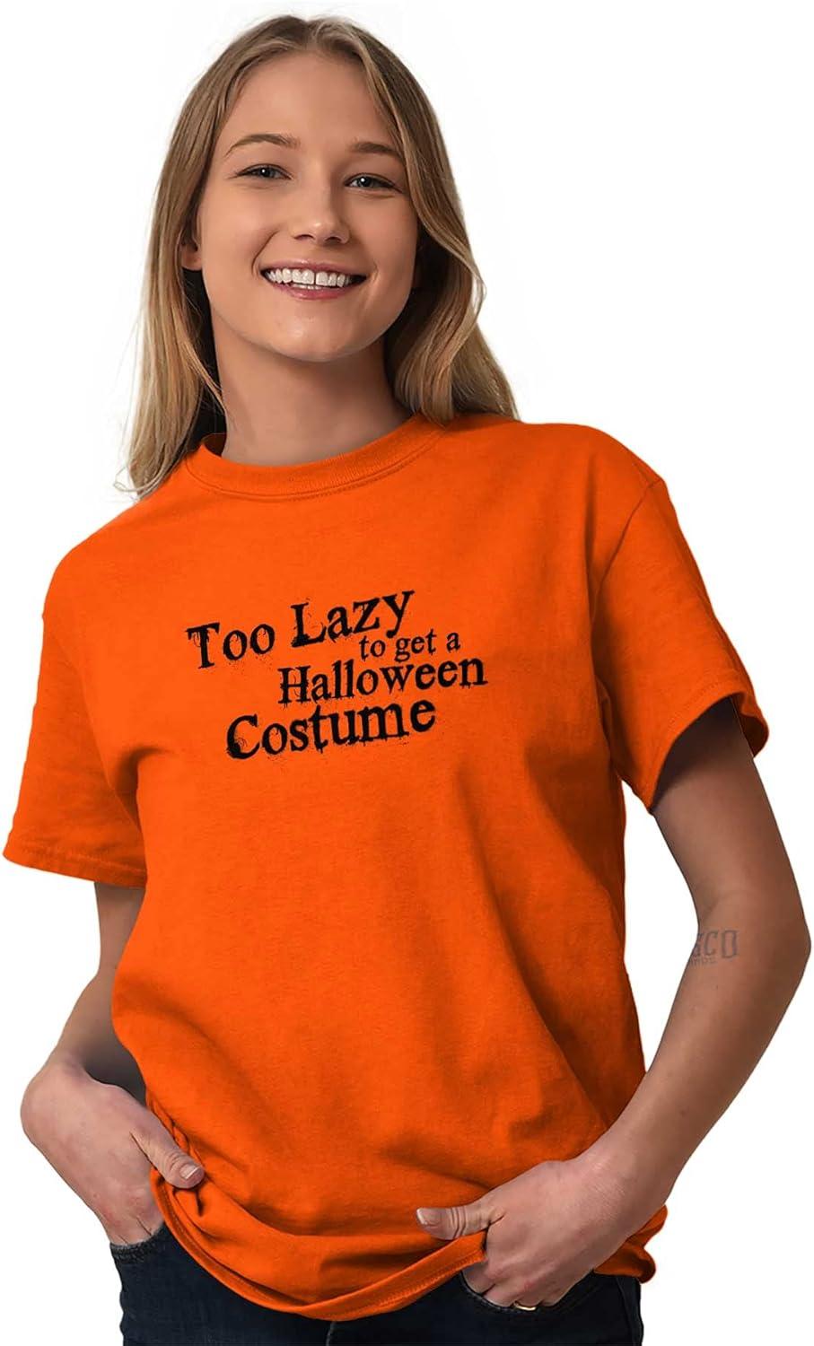imageBrisco Brands Too Lazy Ironic Halloween Costume Graphic T Shirt Men or WomenOrange