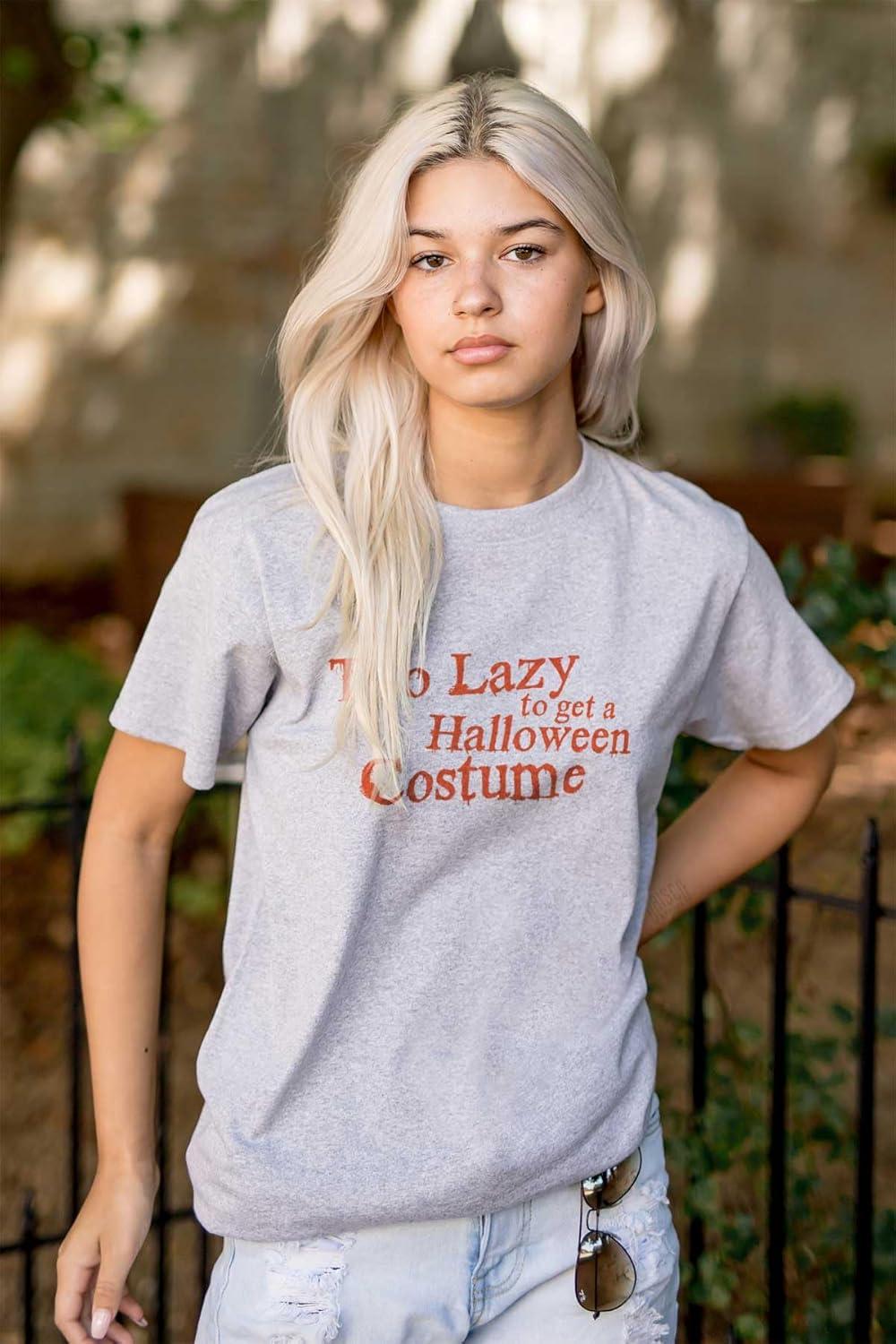 imageBrisco Brands Too Lazy Ironic Halloween Costume Graphic T Shirt Men or WomenSport Grey