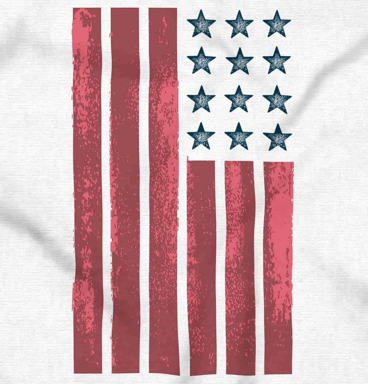 imageBrisco Brands USA American Flag Distressed Stencil Hoodie Sweatshirt Women MenWhite