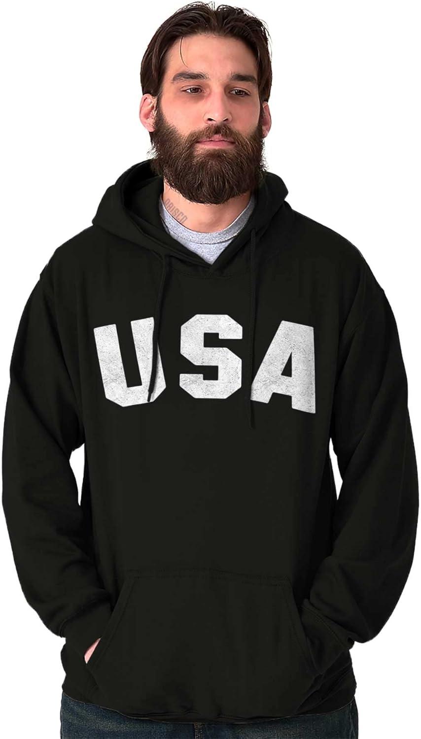 imageBrisco Brands United States of America USA Patriot Hoodie Sweatshirt Women MenBlack