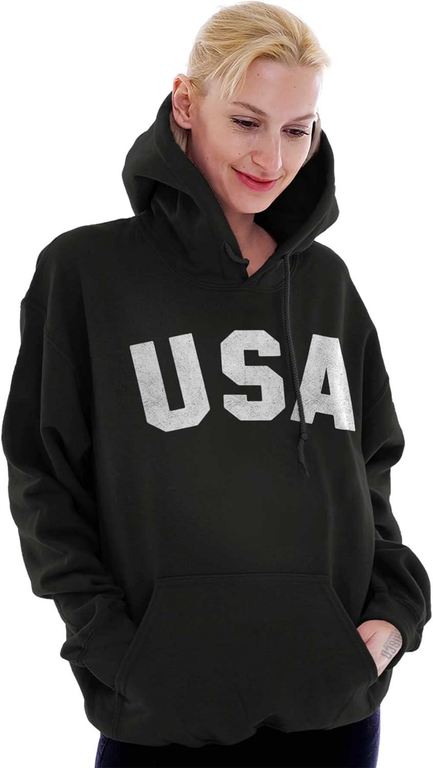 imageBrisco Brands United States of America USA Patriot Hoodie Sweatshirt Women MenBlack