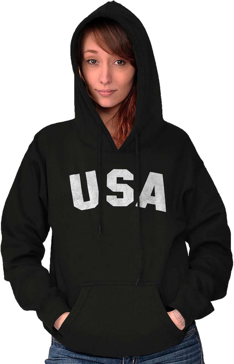 imageBrisco Brands United States of America USA Patriot Hoodie Sweatshirt Women MenBlack