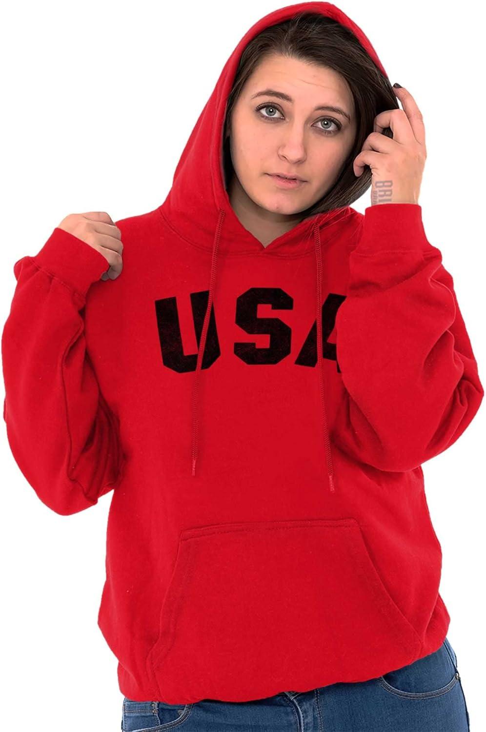 imageBrisco Brands United States of America USA Patriot Hoodie Sweatshirt Women MenRed