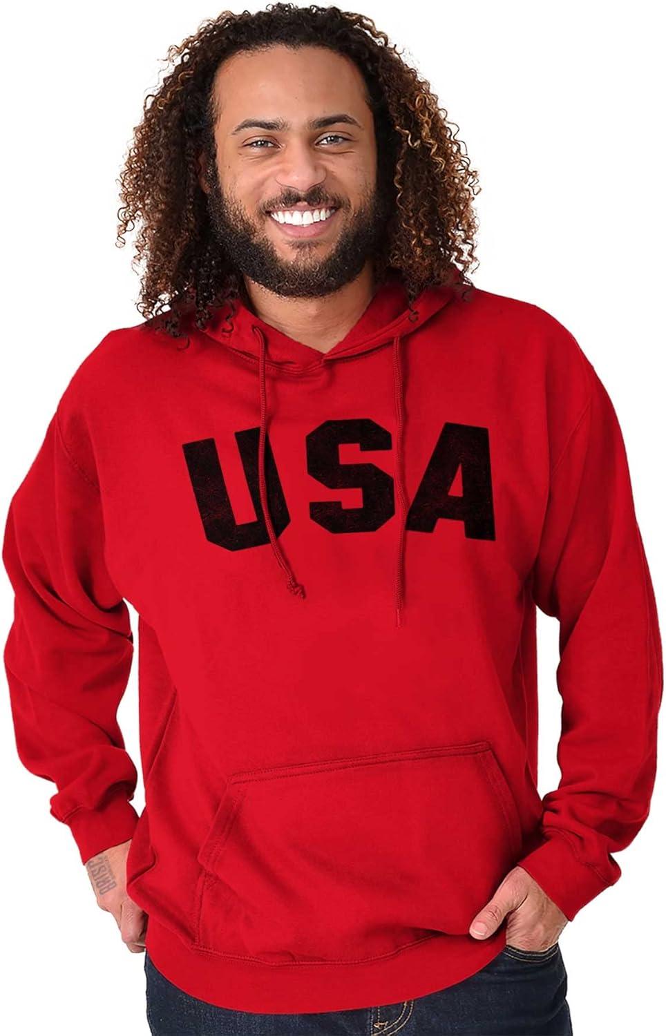 imageBrisco Brands United States of America USA Patriot Hoodie Sweatshirt Women MenRed