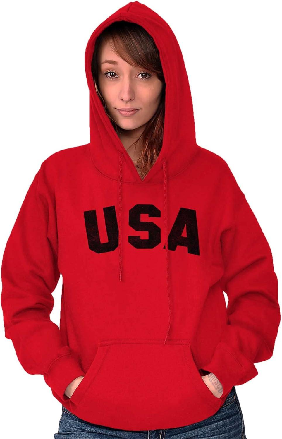 imageBrisco Brands United States of America USA Patriot Hoodie Sweatshirt Women MenRed