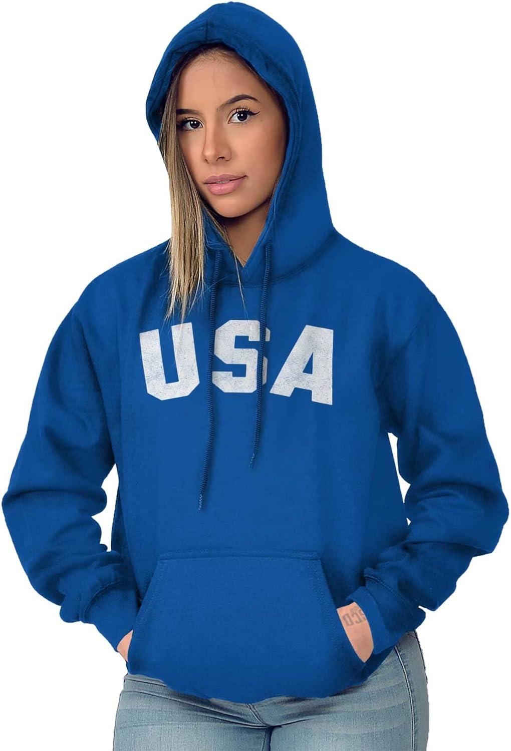 imageBrisco Brands United States of America USA Patriot Hoodie Sweatshirt Women MenRoyal