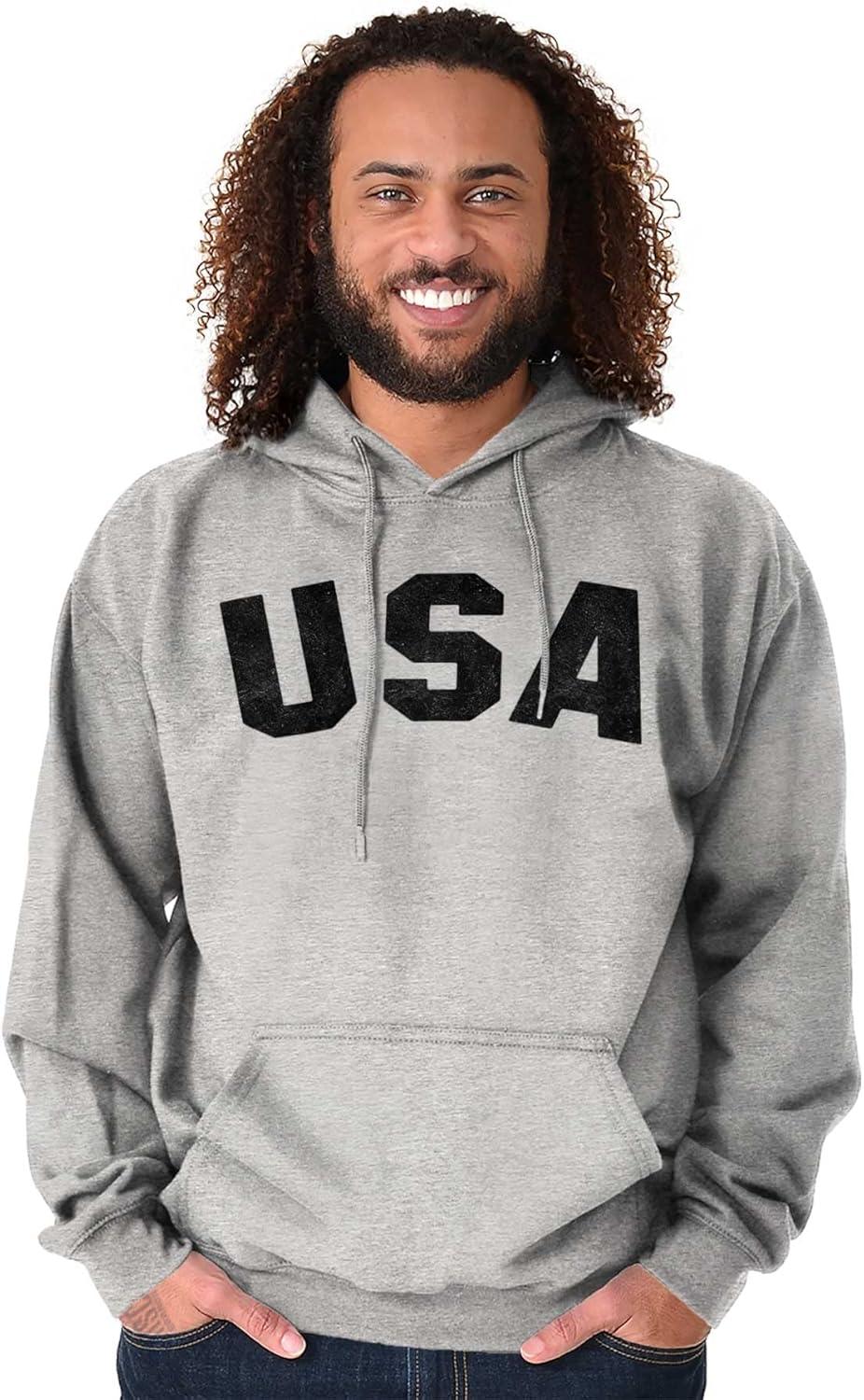 imageBrisco Brands United States of America USA Patriot Hoodie Sweatshirt Women MenSport Grey