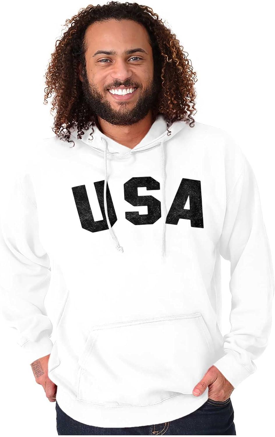 imageBrisco Brands United States of America USA Patriot Hoodie Sweatshirt Women MenWhite